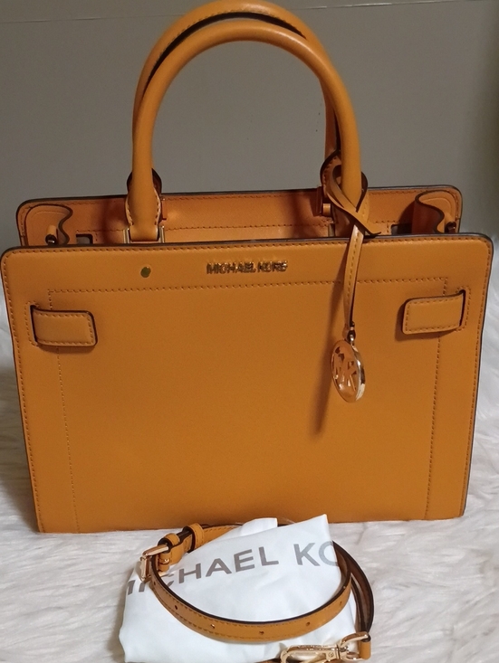 Michael Kors Handbags - Michael Kors saffiano Leather satchel in marigold